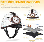 Close up of soft cotton interior and EVA foam padding in baby helmet