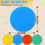 Close up of blue and green textured silicone sensory mats for kids autism classroom use