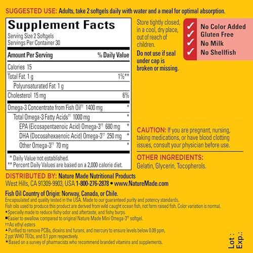 Nature Made Extra Strength Burp Less Fish Oil 1400 Milligrams Minis expiration date and batch code verification