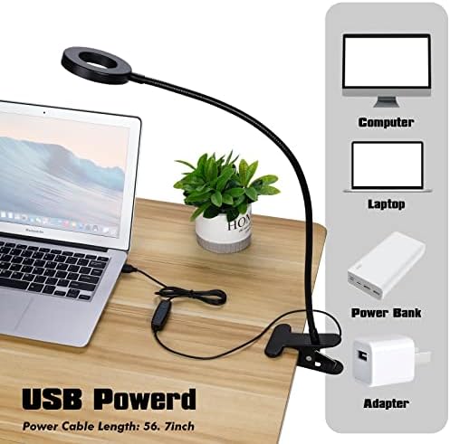 LuxLumin dimmable desk lamp providing flicker-free eye protection lighting in a dark office room