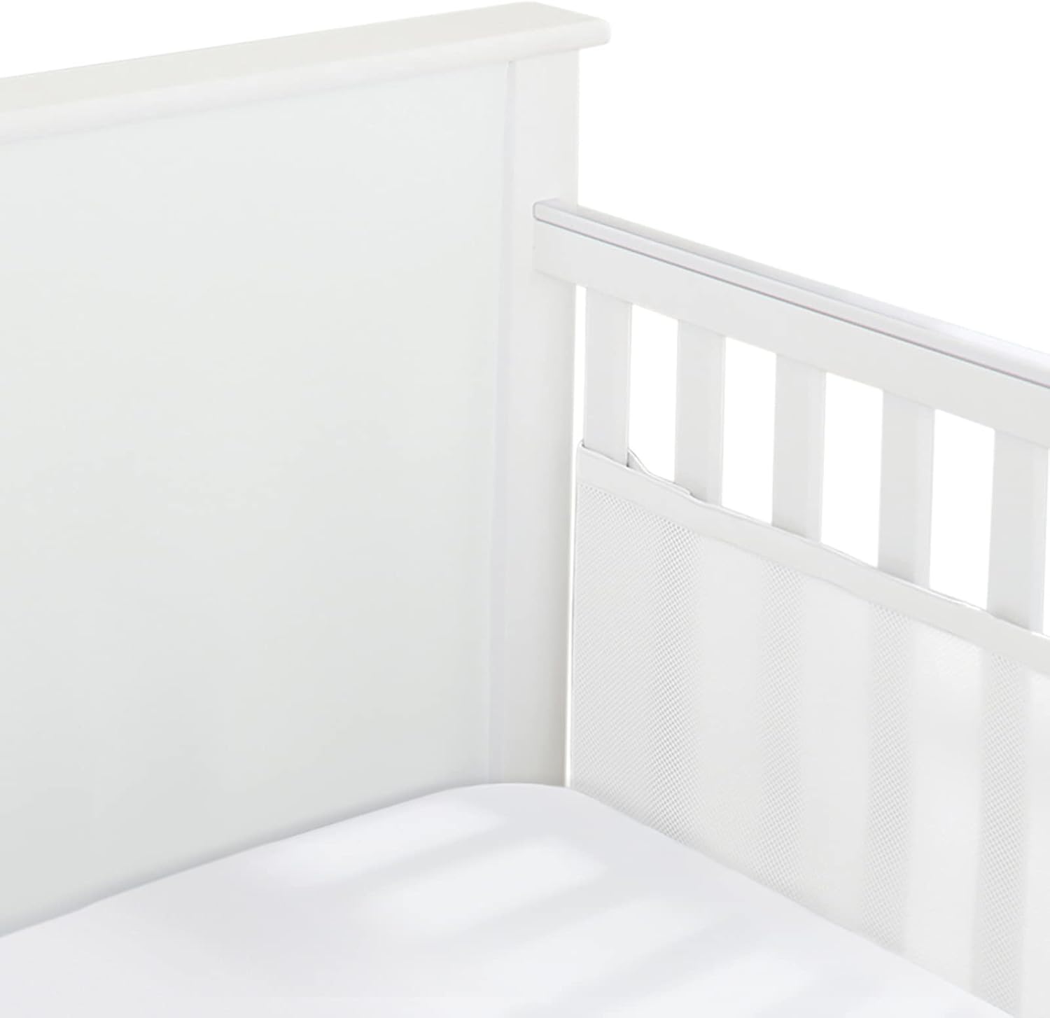 Halo Breathable Mesh Liner for Full-Size Cribs white front view