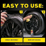 Professional automotive tire shine application result
