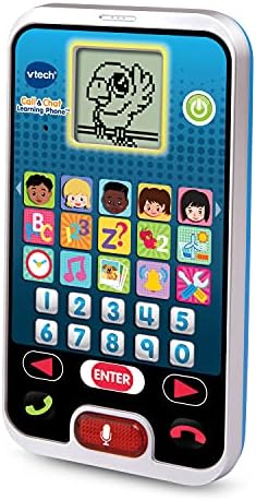 Back view of the multicolor VTech toy phone showing the secure battery compartment.