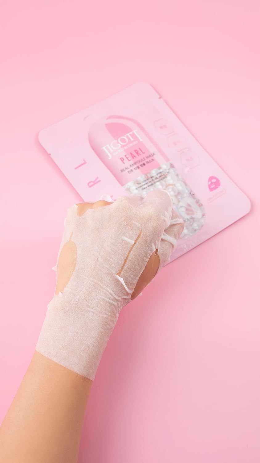 Jigott pearl facial mask ingredients list on package
