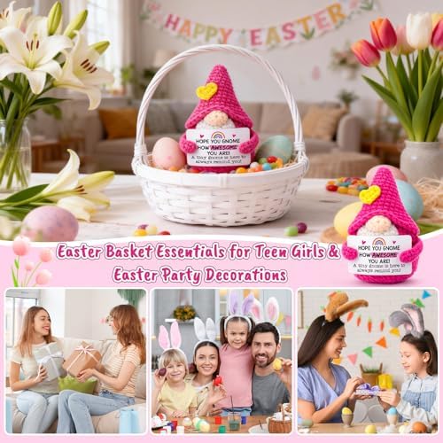 Easter Basket Stuffers for Teens - Funny Easter Basket Essentials Crochet Gnome Gifts Birthday Graduation Inspirational Emotional for Women Kids Girls Employee Coworker Friend Her College - Image 5