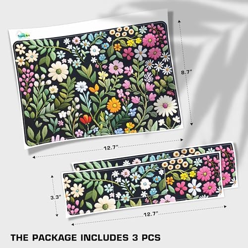 TracyArt floral decal sticker kit including inner screen bezel wrap and matching wrist pad shield.