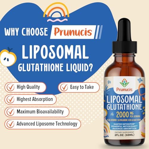Close up of Prunucis liposomal antioxidant liquid bottle