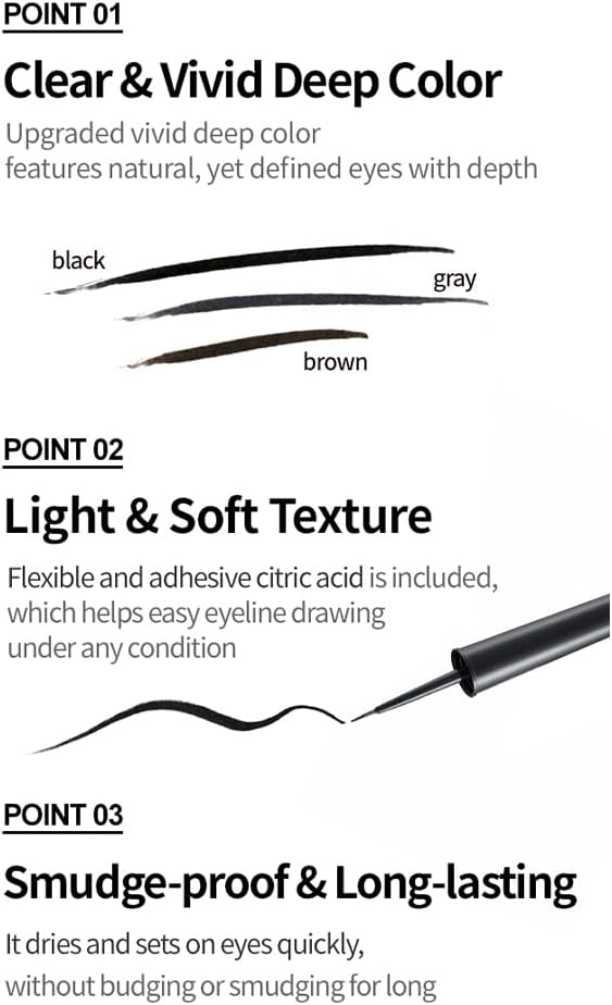 Korean makeup liquid eyeliner gray shade swatch on back of hand