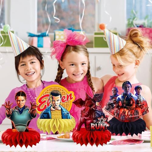 Dsoe brand Stranger Things Season 5 party decor spread on table