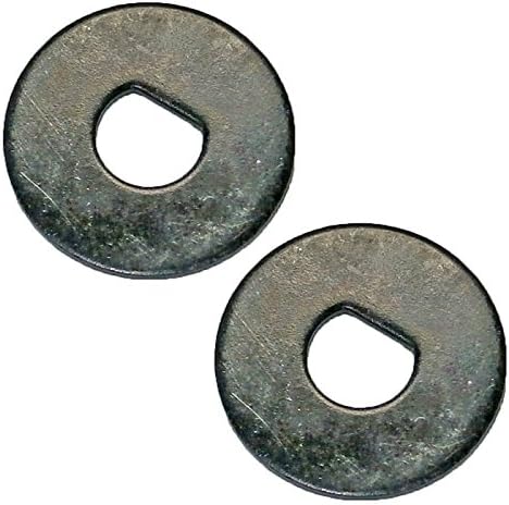 Somniume compatible heavy duty iron flat round washer with D shaped internal diameter front view