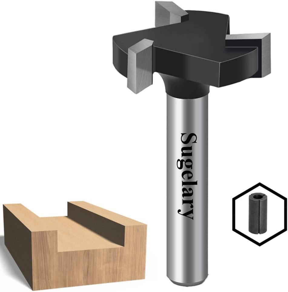 CNC Spoilboard Surfacing Router Bit, 1/4 inch Shank Carbide Tipped Surface Planing Bottom Cleaning Cutter Slab Flattening Router Bit, Wood Milling Cutter Planer Woodworking Tool - Image 1