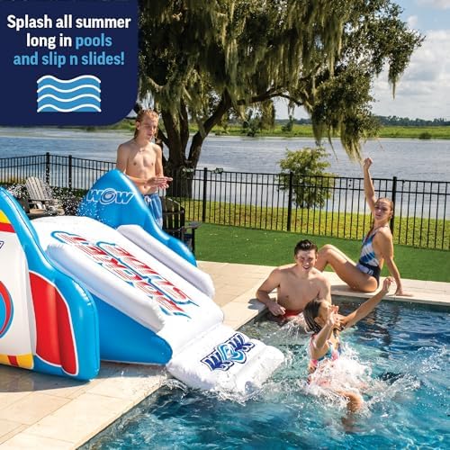 Wow Sports Rocket Slide Inflatable Pool Slide - with Built in Sprayer for Kids and Adults - Portable Pool Slides - Durable Vinyl - Image 5
