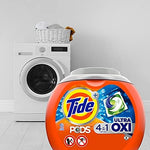 Comparison of Tide Ultra Oxi pods size against standard laundry detergent measurements.