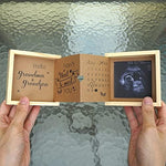 HAMUIERS wooden baby reveal keepsake box open showing grandma and grandpa message