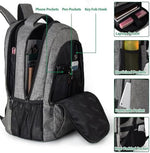 MATEIN 15.6 inch computer bag side angle highlighting the external universal serial bus charging port.