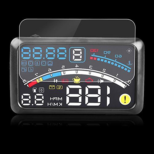 Estink car projector showing fuel consumption and water temperature.