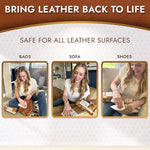 Non-greasy leather wipes being applied to a designer leather handbag for protection.