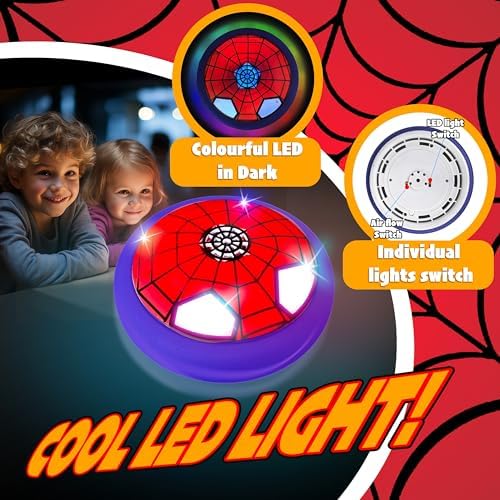 Omiowl air floating soccer toy gliding smoothly across a polished living room hardwood floor surface.