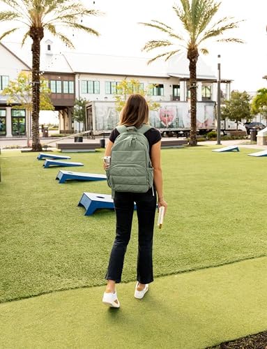 Uselike quilted casual daypack padded shoulder strap with built in pouch