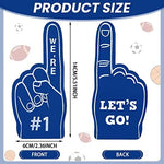 Bulk pack of one hundred pieces mini sports foam hands arranged neatly for party supplies.
