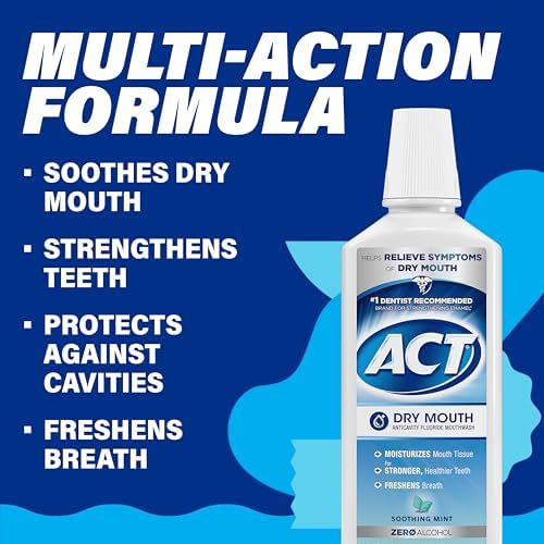ACT alcohol-free fluoride mouthwash bottle side angle