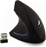 SHARE SUNSHINE Left Handed Wireless Vertical Mouse front view showing ergonomic handshake grip design