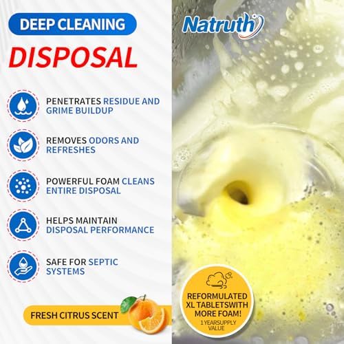 Close up of Natruth lemon scent disposal cleaner tablets