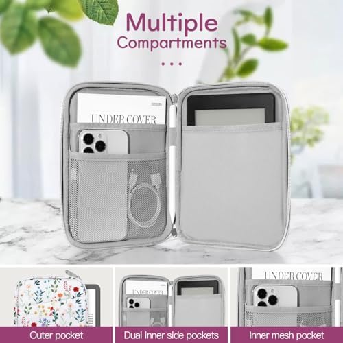 Vinabilia Kindle sleeve internal compartments and mesh pocket storage