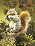 Close up of the hand puppet showcasing the detailed face expression, thread whiskers, and soft texture.