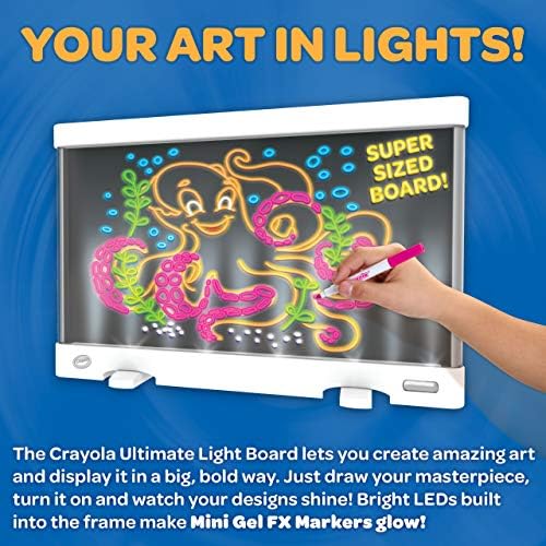 Six mini washable gel FX markers included with the Crayola ultimate light board set.