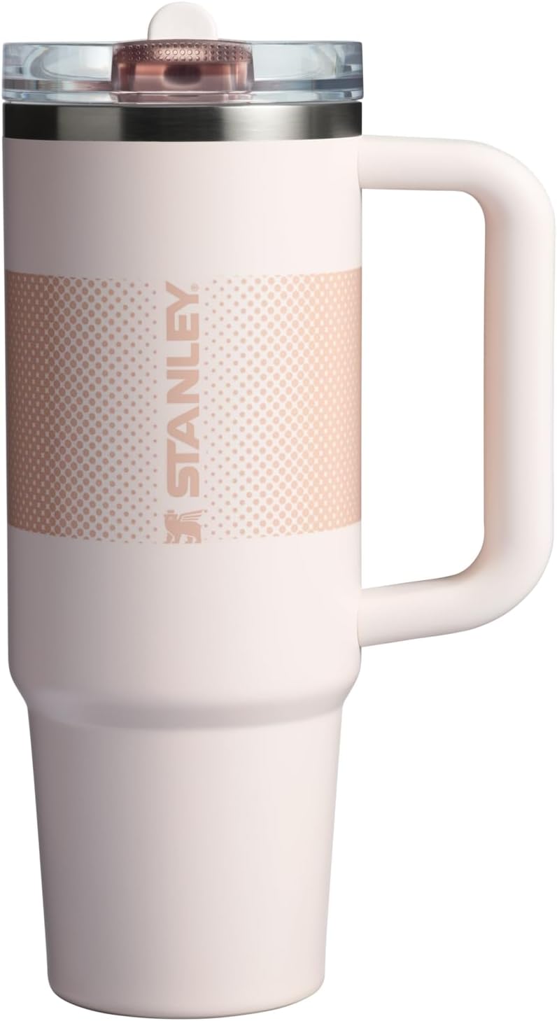 Stanley Quencher ProTour Flipstraw Tumbler front view showing Rose Quartz Fade finish