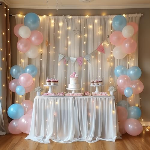 Fomcet premium imported event decoration kit packaged with two white tulle panels