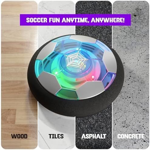 The vibrant multi color electric light up feature of the toy illuminated during an evening match in low light