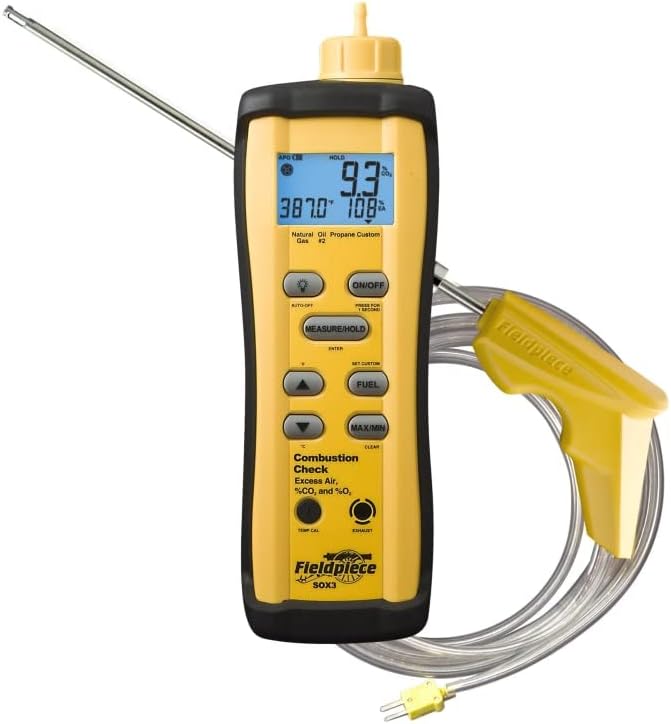 Fieldpiece SOX3 Combustion Check front view HVAC tool