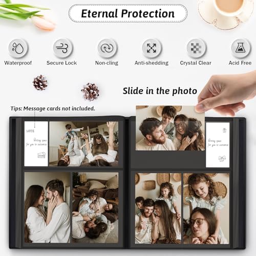 Popotop 300 pockets photo storage book showcasing vertical and horizontal picture layout