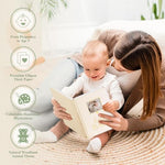 Lanpn baby memory book packaging highlighting an ideal first-year keepsake gift for new parents.