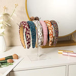 LOVNFC hair accessories display stand loaded with pearl and rhinestone headbands