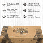 Back packaging labels of Grab Green Stoneworks laundry sheets detailing the non-toxic essential oil ingredients
