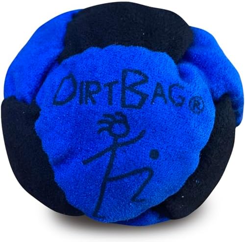 Authentic Dirtbag footbag set with its branded black storage and carry bag