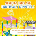 Close up of Strictly Briks baseplate studs and compatible brick fit