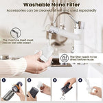 Mzgo portable handheld vacuum clearing crumbs from a vehicle dashboard console area