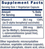 Life Extension 3 forms of selenium and vitamin E capsules container side display