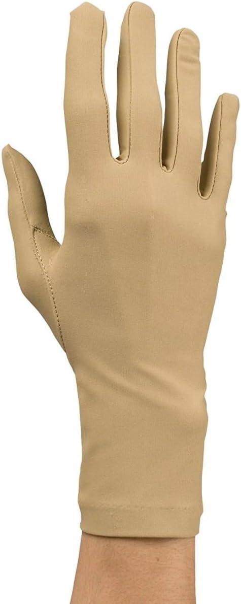 Rolyan right hand compression glove angled view for arthritis