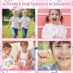 Assorted white pink yellow blue and green plastic tooth saver boxes spread out.