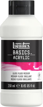 Liquitex Basics acrylic gloss fluid medium 250 ml front view art supply