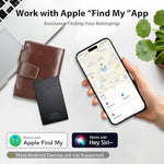 Cascho smart tracking card placed inside a premium leather wallet card slot.
