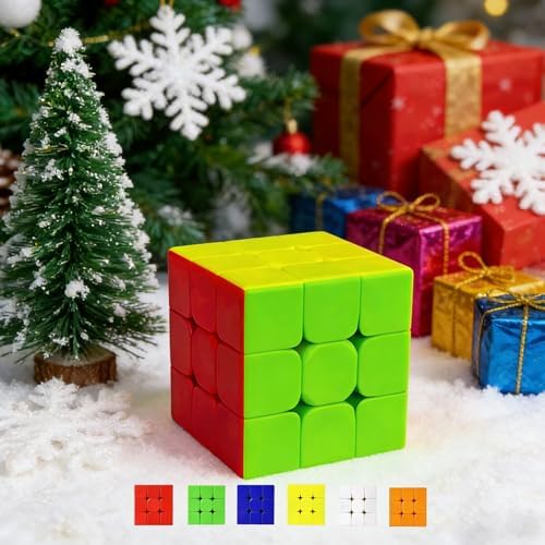 Bokefenuo 3x3 puzzle educational toy angled view displaying smooth spinning mechanism layers.