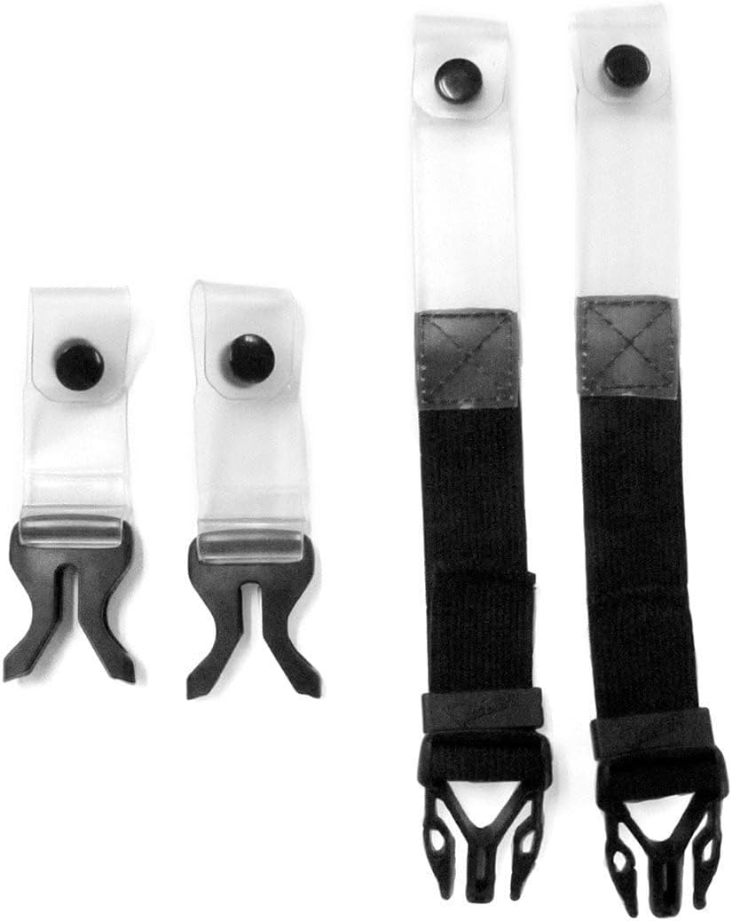 Leatt Neck Brace Strap Pack Kit Adult in black showing the replacement straps flat layout view.