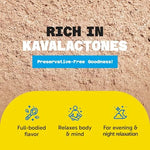 Nutritional facts and dietary supplement information on Fiji Vanua Kava packaging