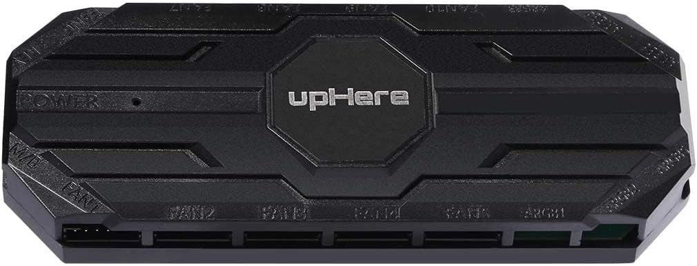 upHere 10-Port 6-Pin SATA RGB Hub front view controller